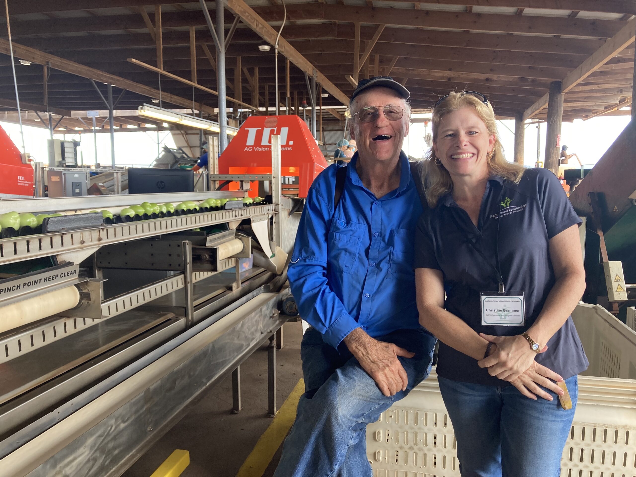 Chris and Larry Jefts in tomato processing area